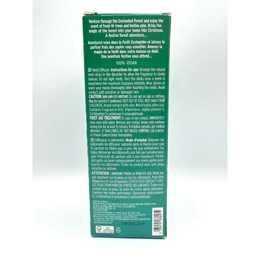 The Body Shop Enchanted Forest Reed Diffuser Fir Pine Trees Essential Oil 4.2 oz